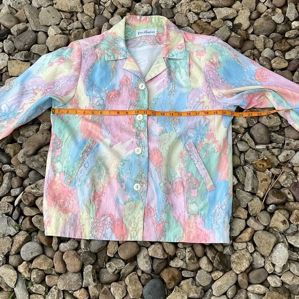 Vintage 80’s Watercolor Pastels Jacket Size Small